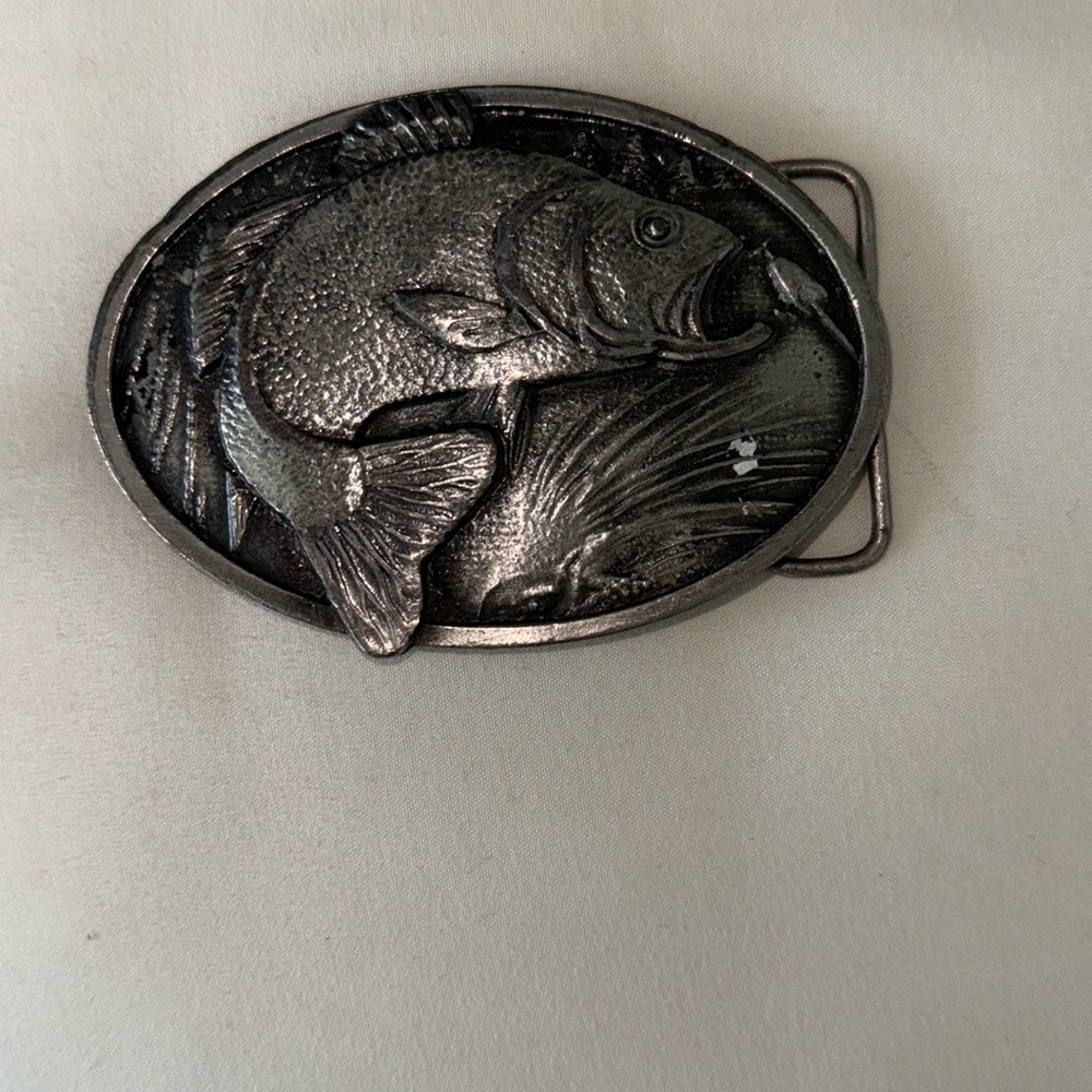 Vintage 1977 Fish Design Belt Buckle